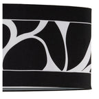M8468/1 Manhattan Linear Pendant 2 Light Polished Chrome Frosted Glass Black Patterned Shade