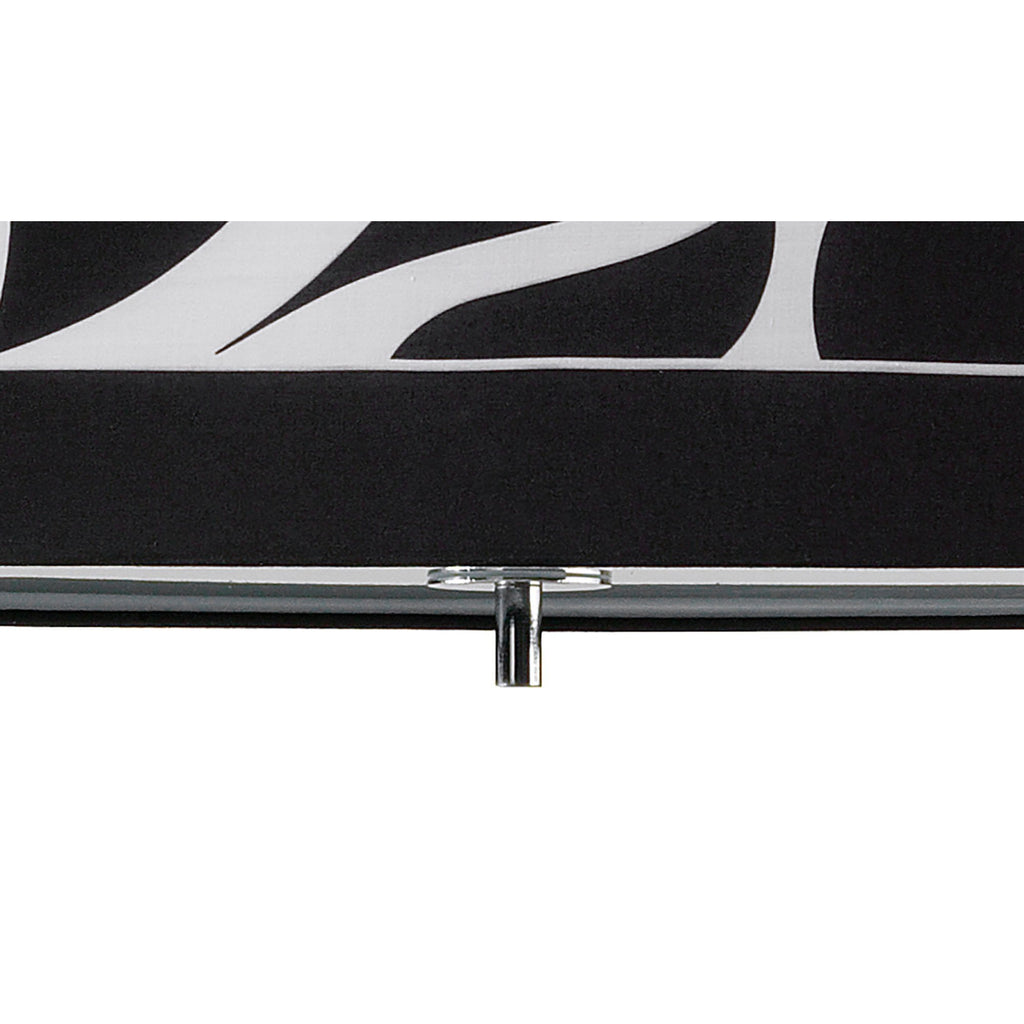 M8468/1 Manhattan Linear Pendant 2 Light Polished Chrome Frosted Glass Black Patterned Shade