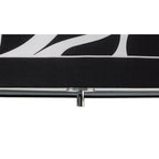 M8468/1 Manhattan Linear Pendant 2 Light Polished Chrome Frosted Glass Black Patterned Shade