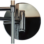 M8466/1 Manhattan Wall Lamp 1 Light E14 Swing Arm Polished Chrome/Frosted Glass Black Patterned Shade