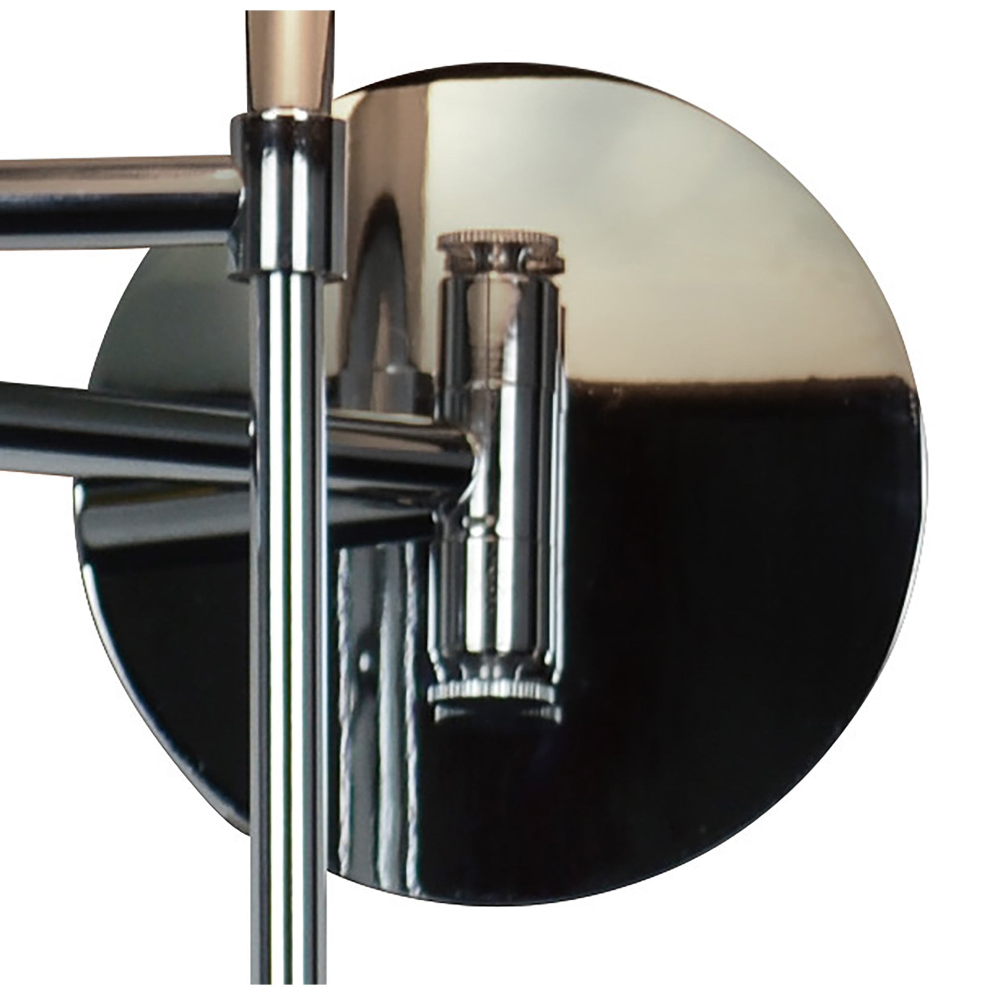 M8466/1 Manhattan Wall Lamp 1 Light E14 Swing Arm Polished Chrome/Frosted Glass Black Patterned Shade