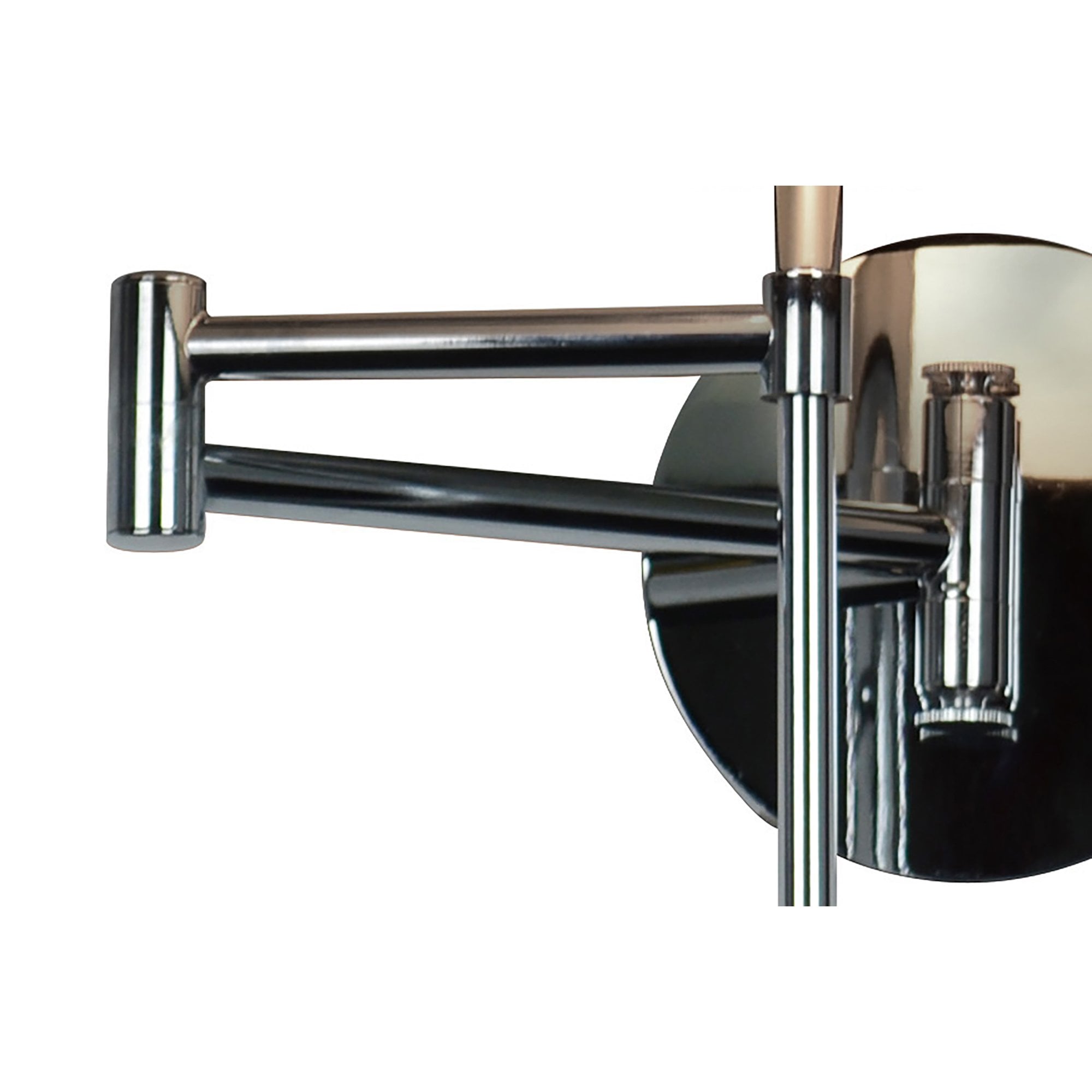 M8466/1 Manhattan Wall Lamp 1 Light E14 Swing Arm Polished Chrome/Frosted Glass Black Patterned Shade
