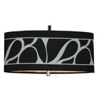M8466/1 Manhattan Wall Lamp 1 Light E14 Swing Arm Polished Chrome/Frosted Glass Black Patterned Shade