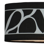 M8466/1 Manhattan Wall Lamp 1 Light E14 Swing Arm Polished Chrome/Frosted Glass Black Patterned Shade