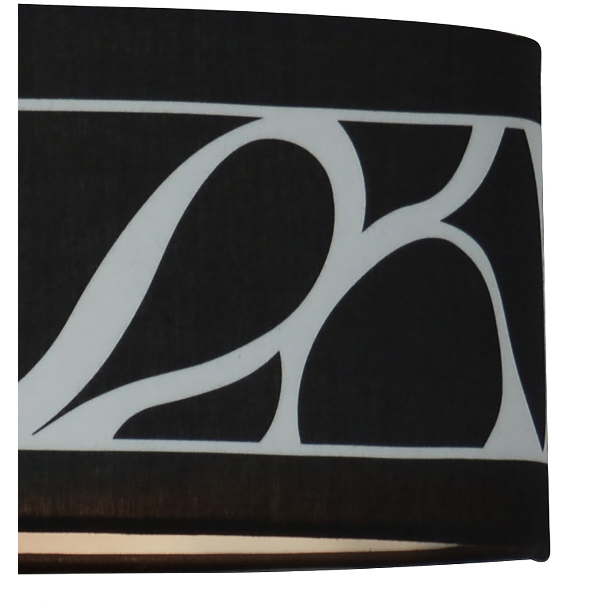 M8466/1 Manhattan Wall Lamp 1 Light E14 Swing Arm Polished Chrome/Frosted Glass Black Patterned Shade