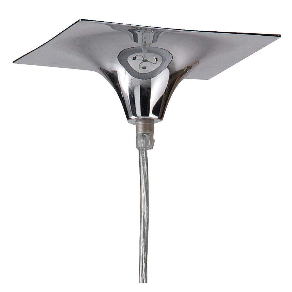 M8470/1 Manhattan Pendant Small 3 Light Polished Chrome/Frosted Glass Black Patterned Shade
