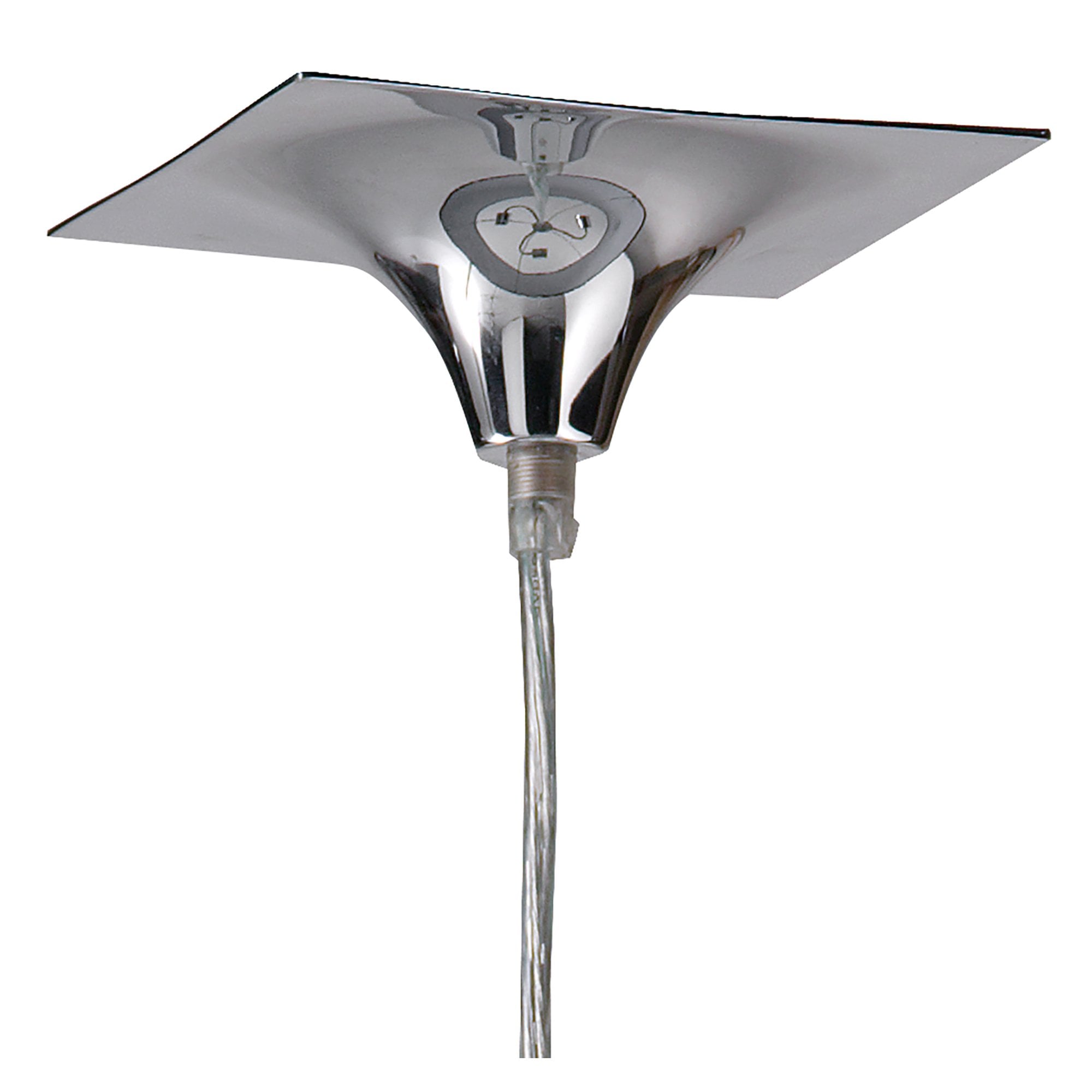 M8470/1 Manhattan Pendant Small 3 Light Polished Chrome/Frosted Glass Black Patterned Shade