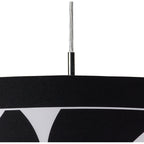 M8470/1 Manhattan Pendant Small 3 Light Polished Chrome/Frosted Glass Black Patterned Shade