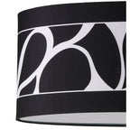 M8470/1 Manhattan Pendant Small 3 Light Polished Chrome/Frosted Glass Black Patterned Shade