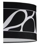 M8470/1 Manhattan Pendant Small 3 Light Polished Chrome/Frosted Glass Black Patterned Shade