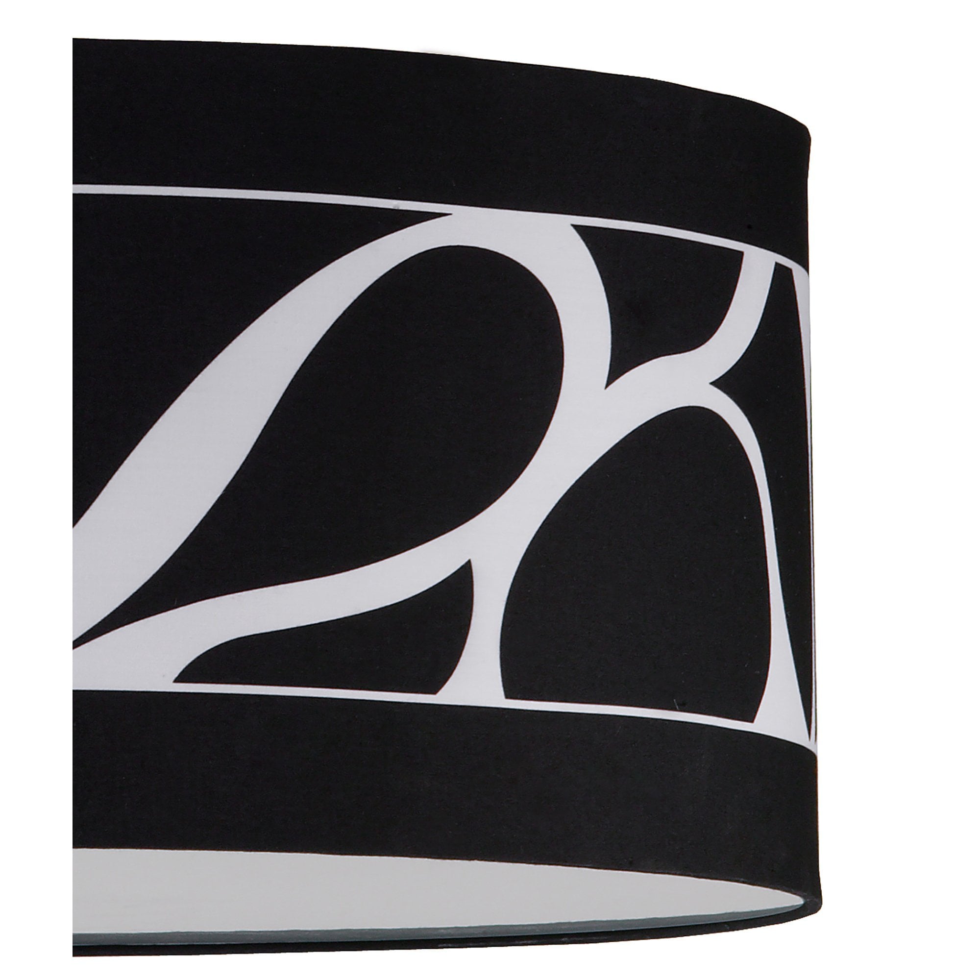 M8470/1 Manhattan Pendant Small 3 Light Polished Chrome/Frosted Glass Black Patterned Shade