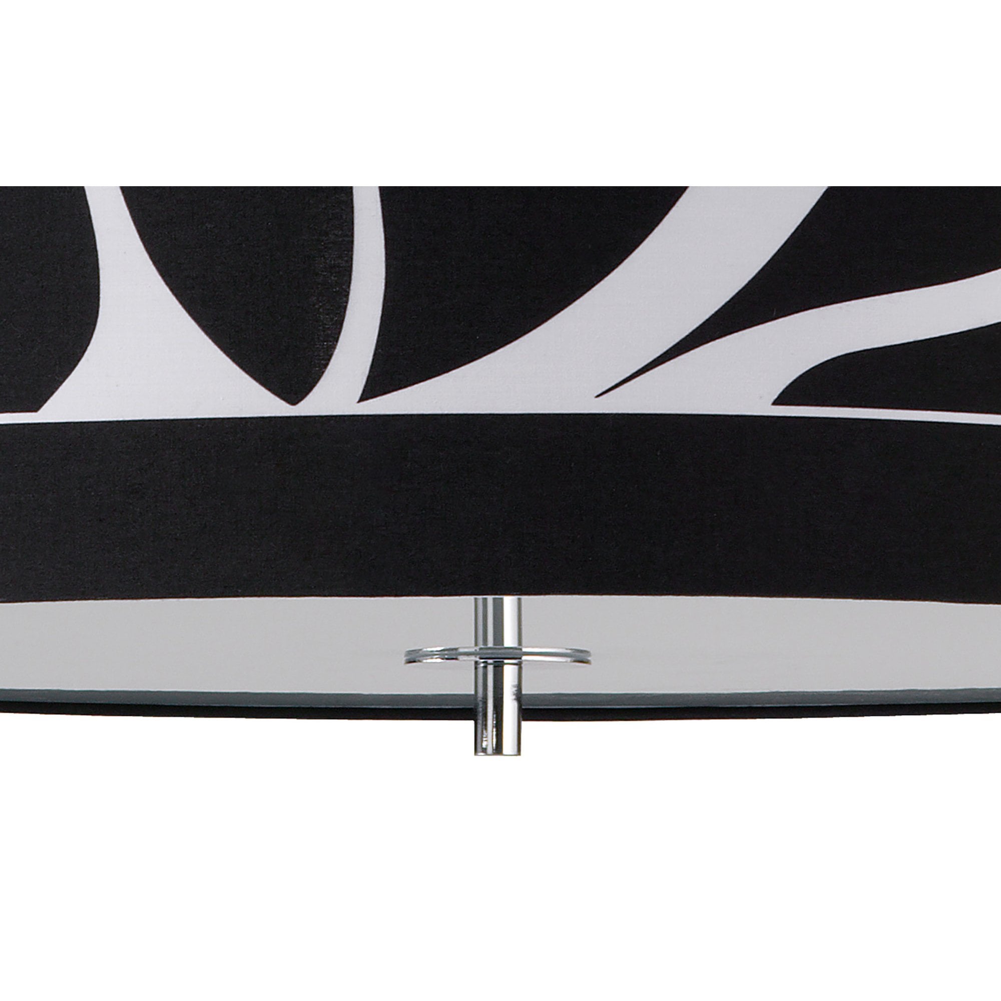 M8470/1 Manhattan Pendant Small 3 Light Polished Chrome/Frosted Glass Black Patterned Shade