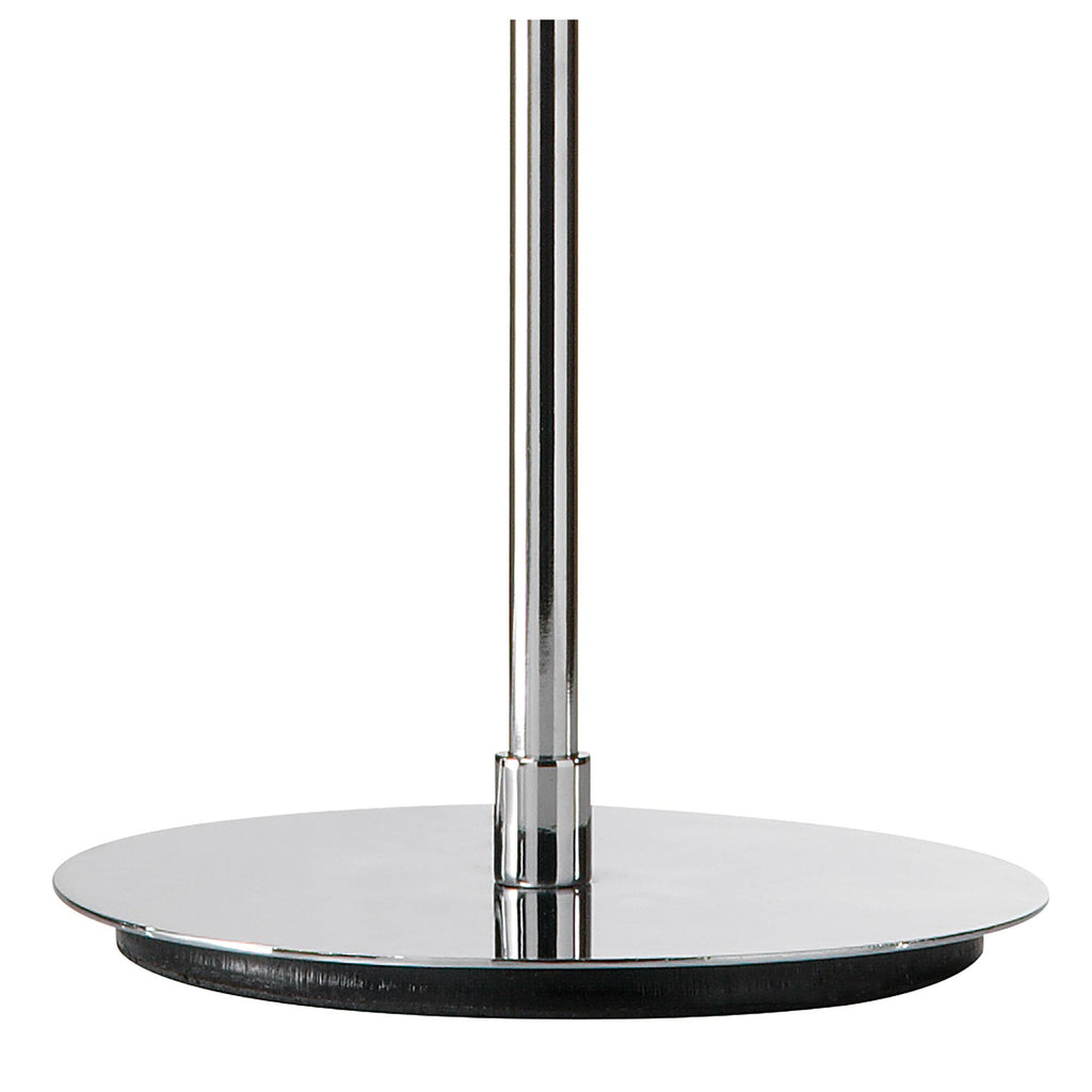M8472/1 Manhattan Table Lamp 2 Light Polished Chrome/Frosted Glass Black Patterned Shade