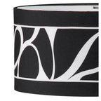 M8472/1 Manhattan Table Lamp 2 Light Polished Chrome/Frosted Glass Black Patterned Shade
