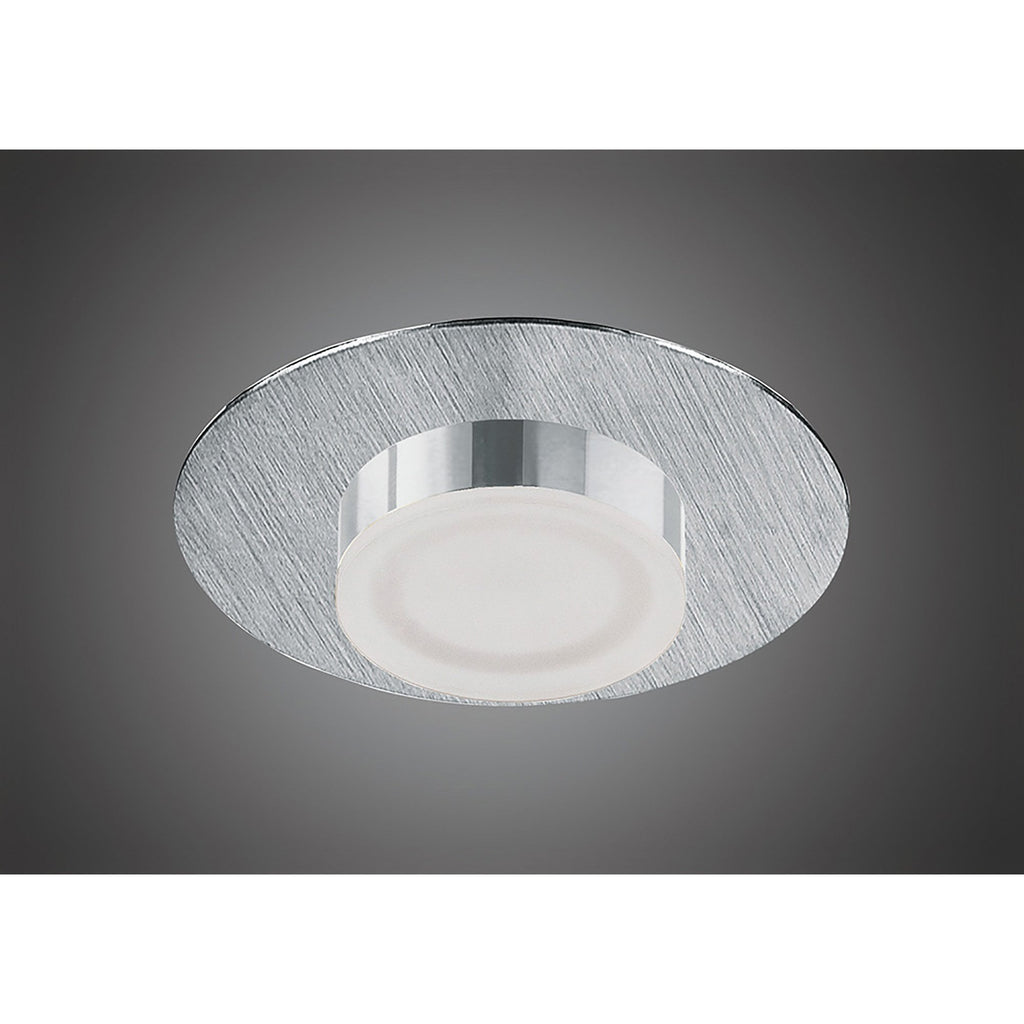 M8350/1 Marcel Recessed Down Light 4W LED Round Satin Aluminium/Frosted Acrylic/Chrome