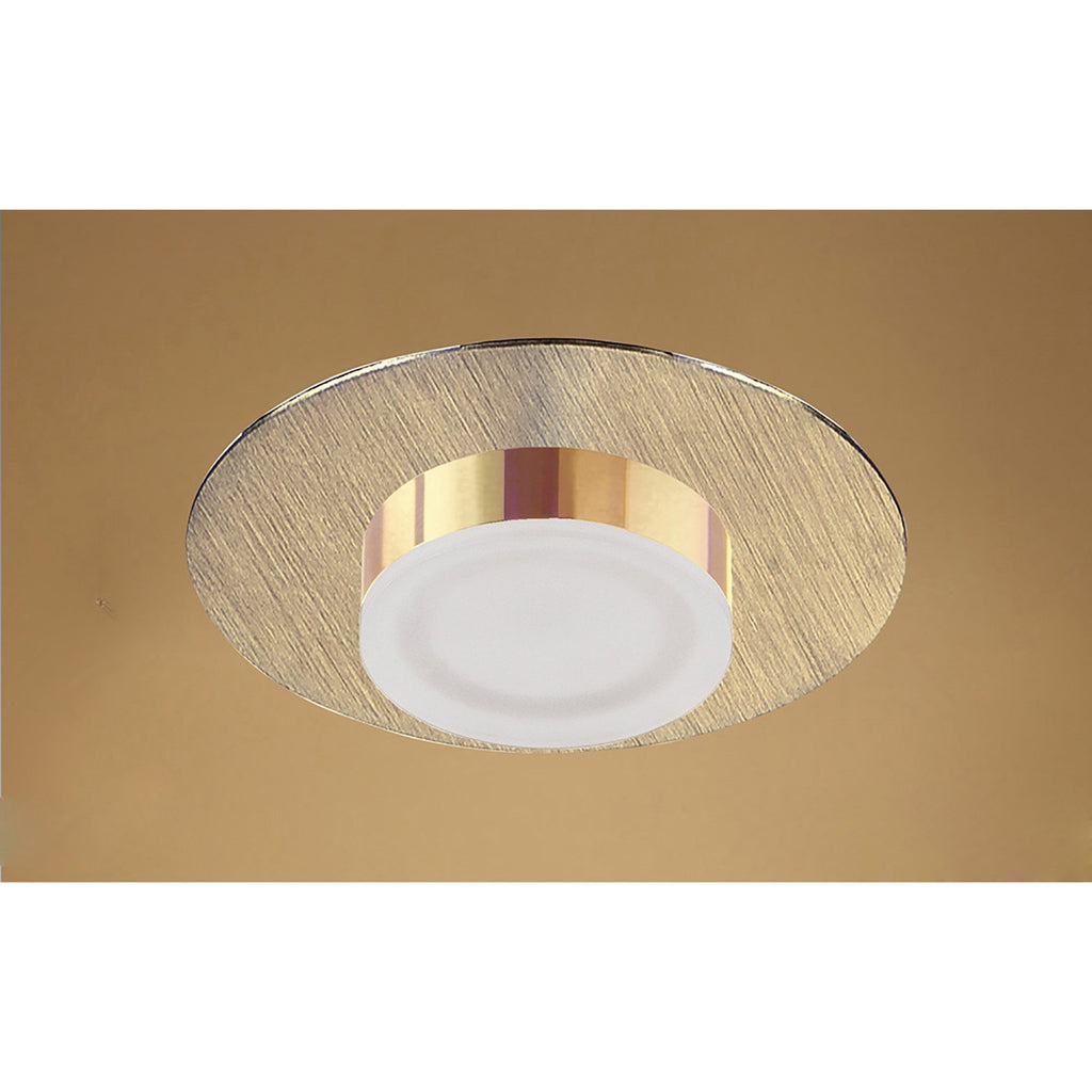 M8351/1 Marcel Recessed Down Light 4W LED Round Satin Gold/Frosted Acrylic/Gold