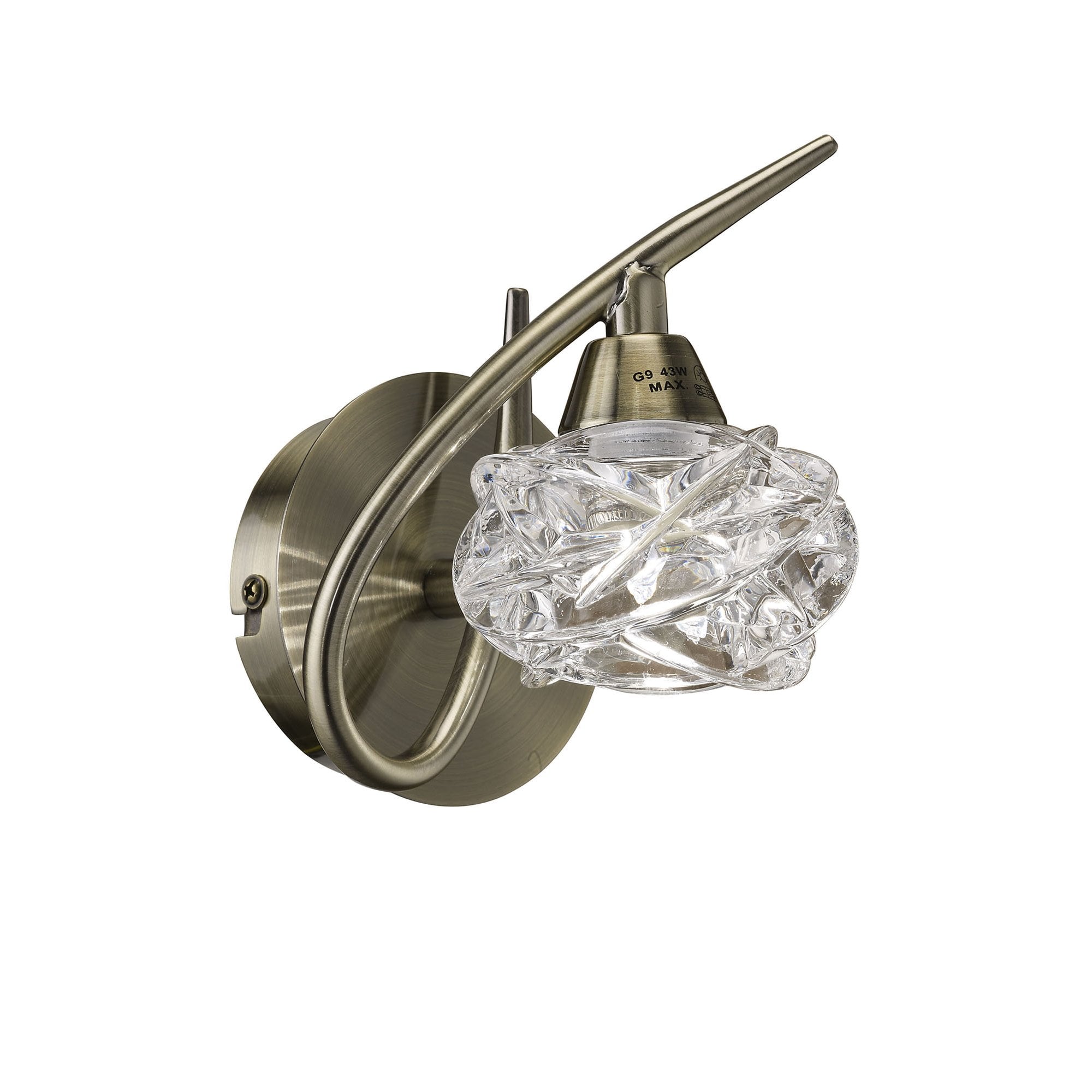 M4078/S Maremagnum Wall Lamp Switched 1 Light G9 Antique Brass