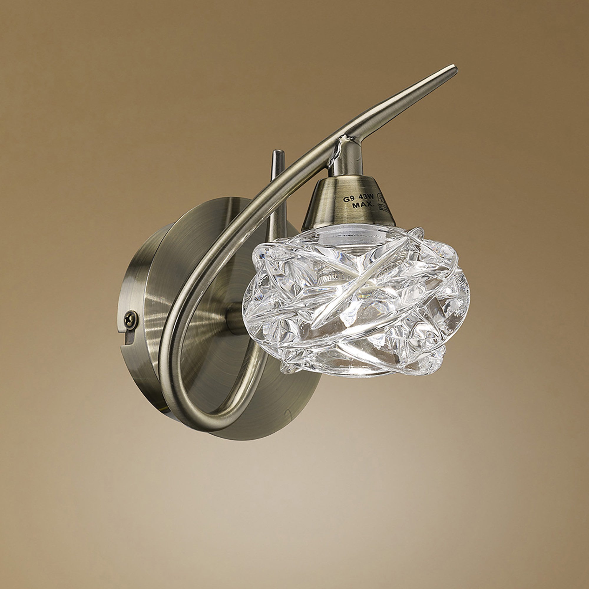 M4078/S Maremagnum Wall Lamp Switched 1 Light G9 Antique Brass
