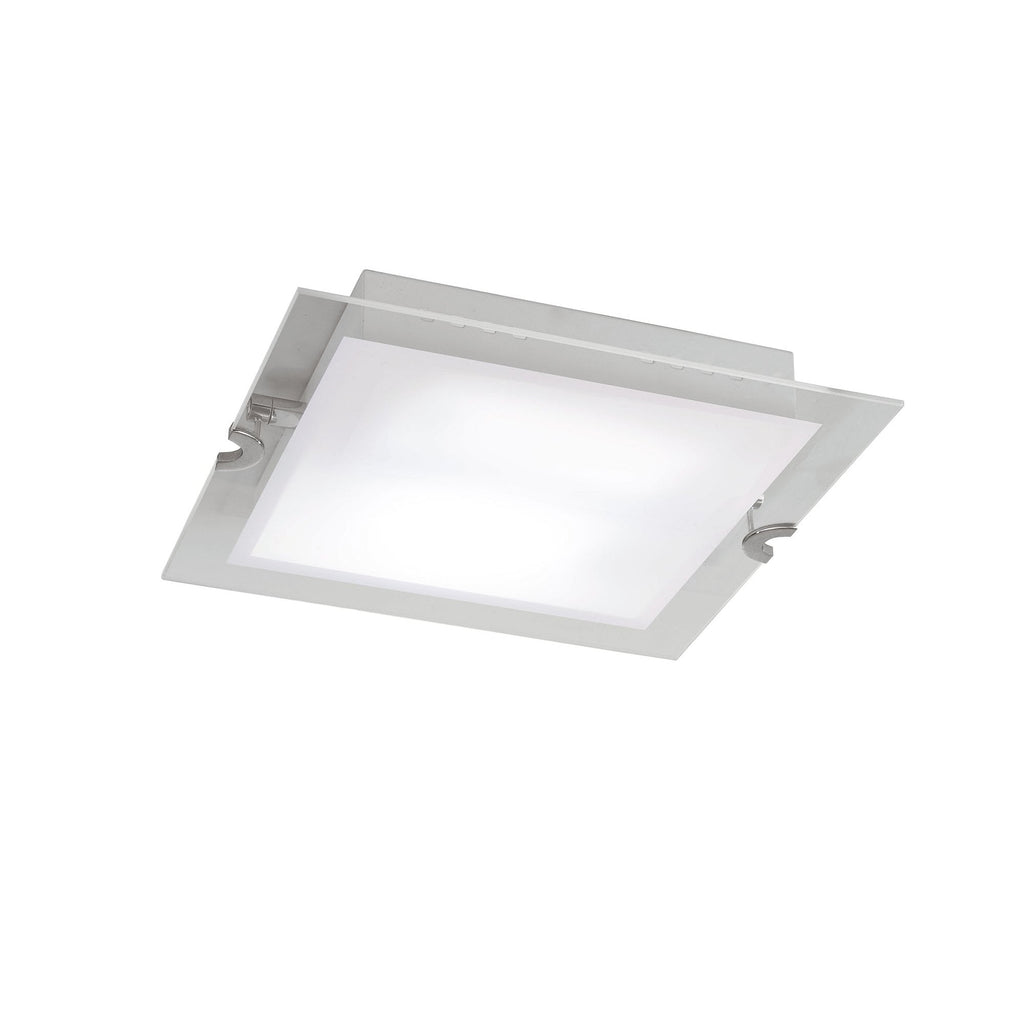 M8320/1 Melbourne Square Ceiling 15W LED Polished Chrome/Frosted White Glass