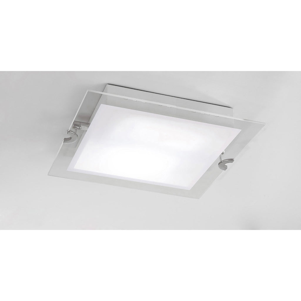 M8320/1 Melbourne Square Ceiling 15W LED Polished Chrome/Frosted White Glass