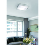 M8320/1 Melbourne Square Ceiling 15W LED Polished Chrome/Frosted White Glass