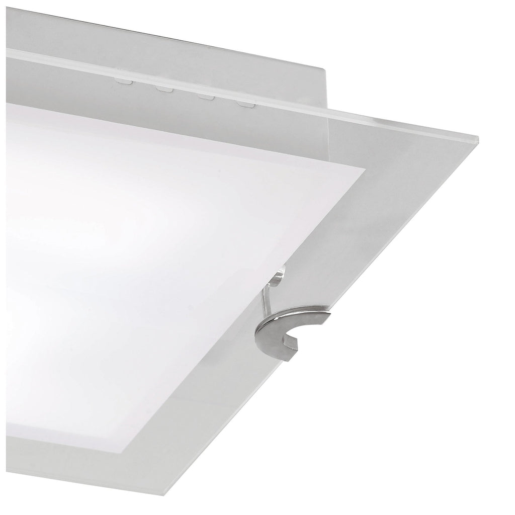 M8320/1 Melbourne Square Ceiling 15W LED Polished Chrome/Frosted White Glass