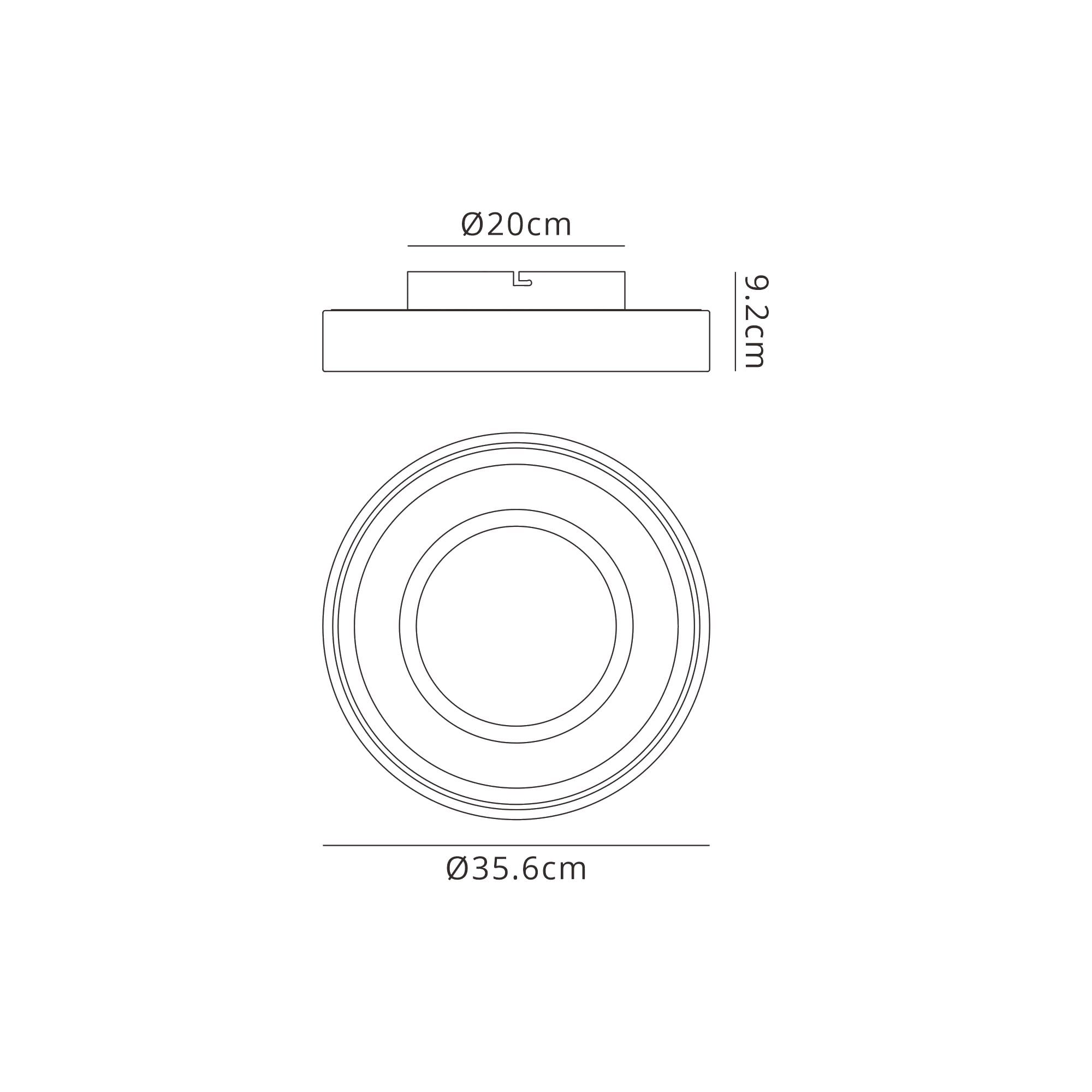 M6785 Moca Flush 36cm Round 30W LED White / Mocha