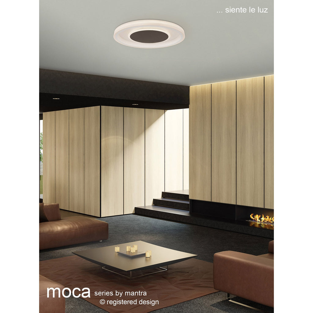 M6785 Moca Flush 36cm Round 30W LED White / Mocha
