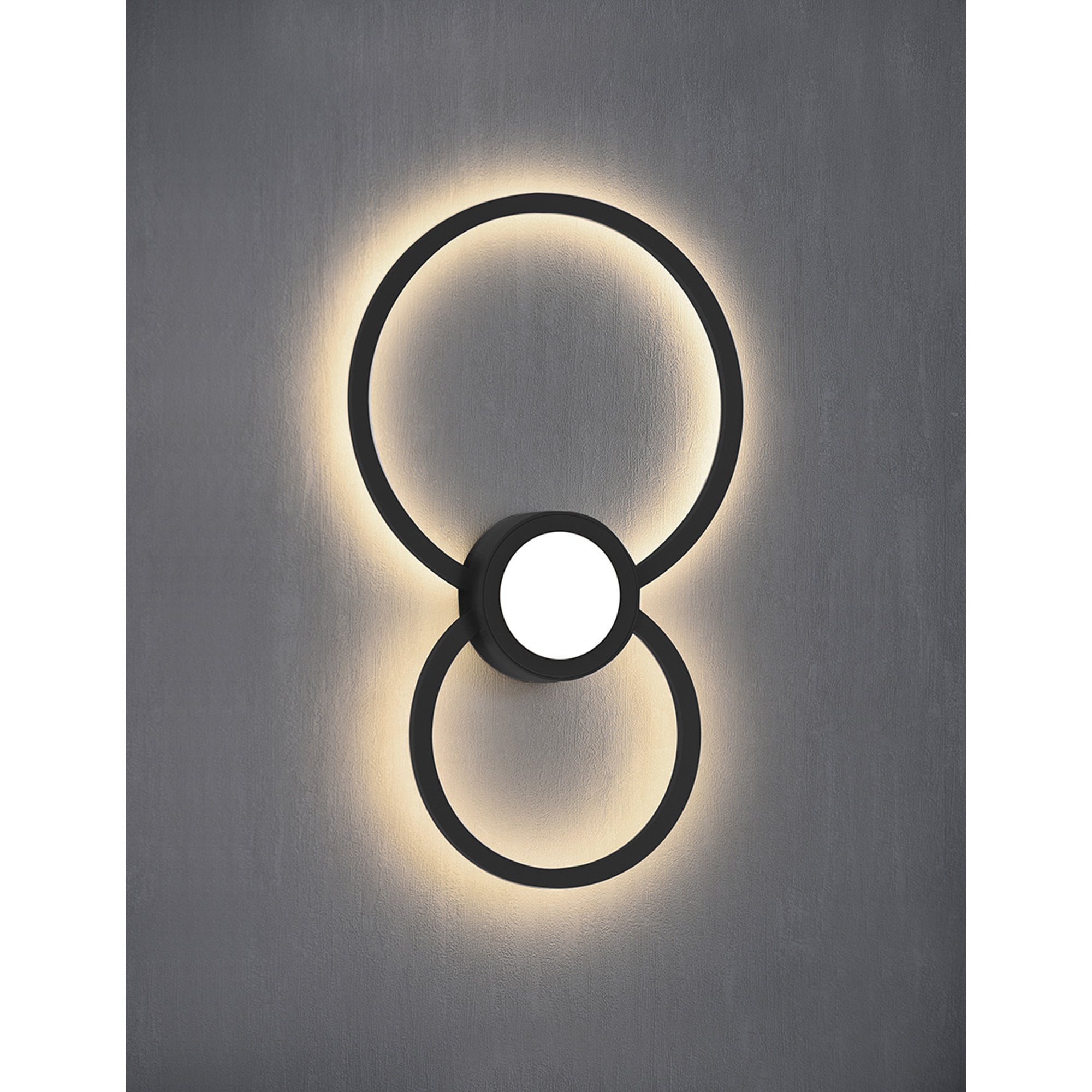 M7841 Mural Wall Lamp Circles Dimmable 24W Matt Black