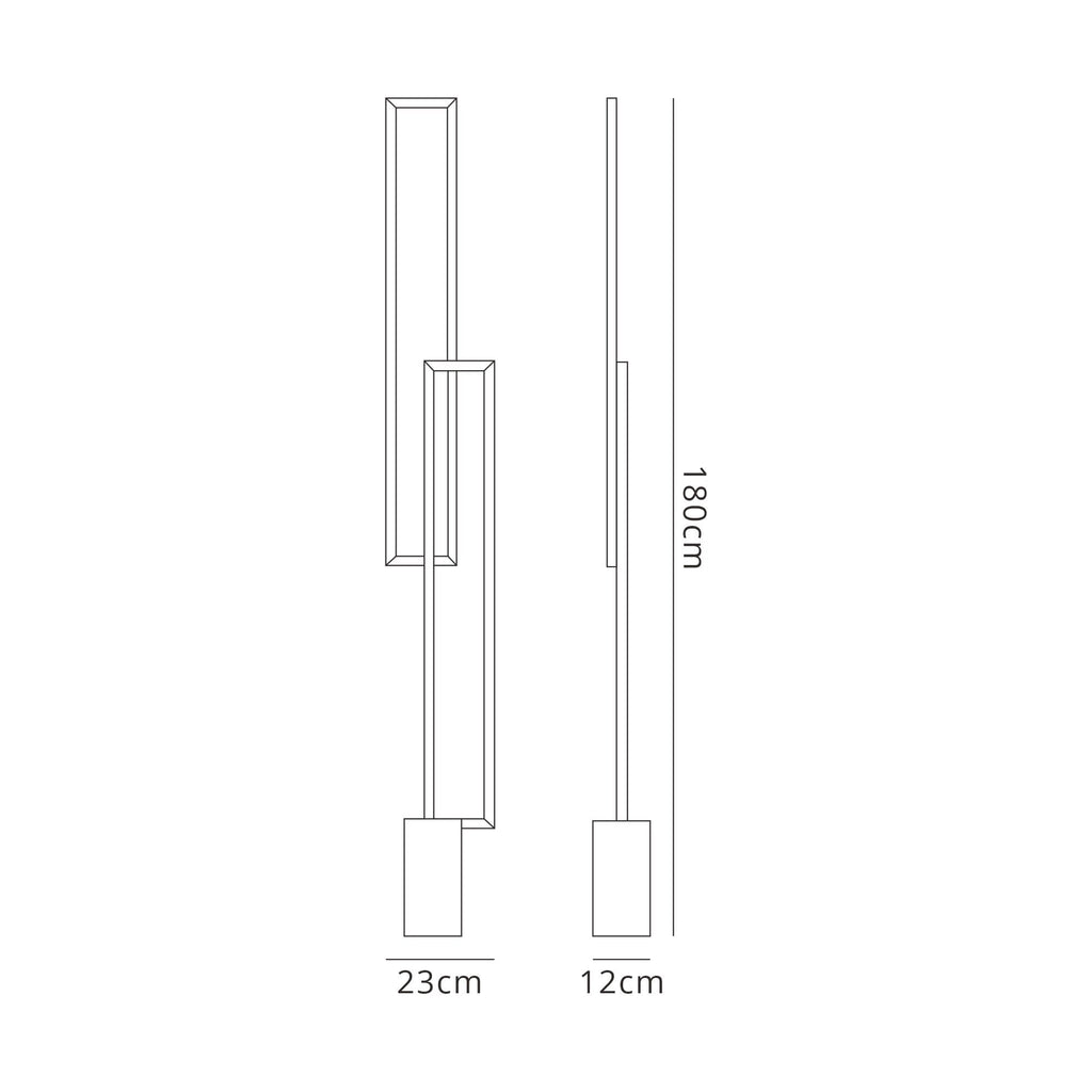 M7465 Mural Floor Lamp 48W LED Matt Black