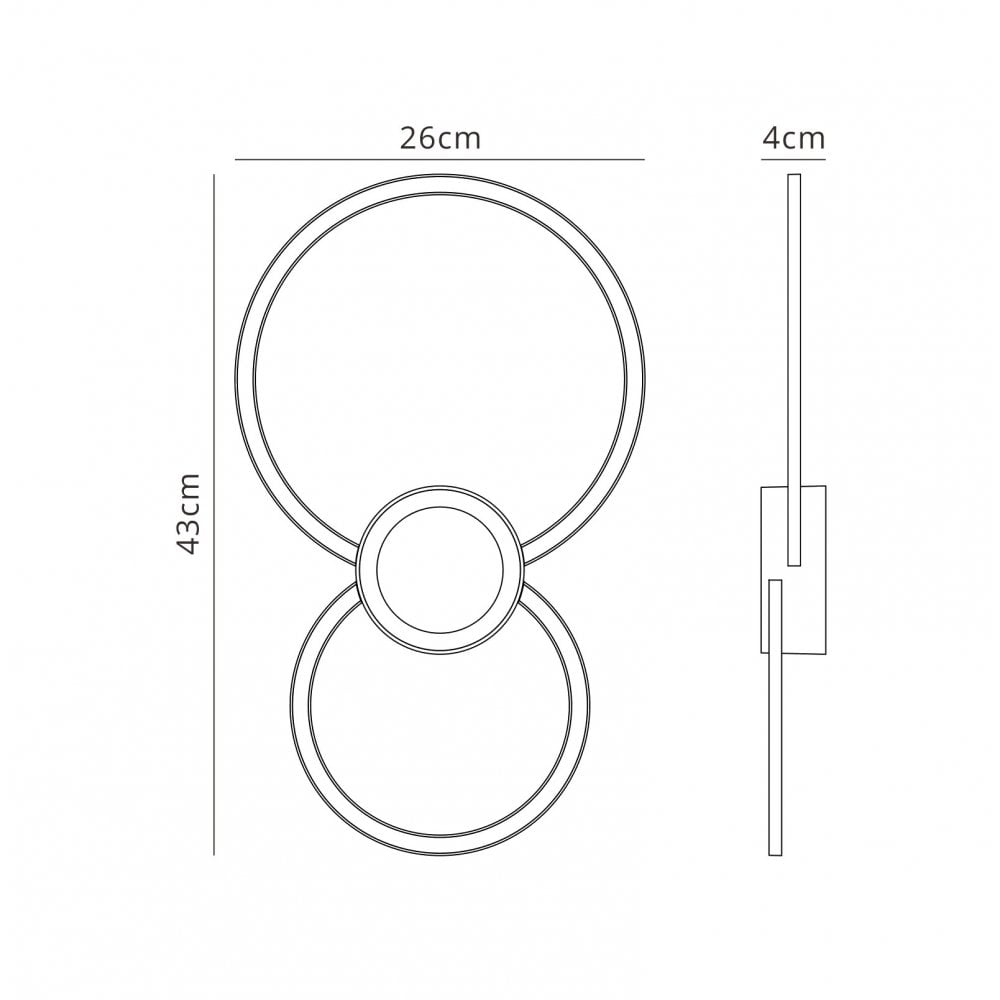 M6230 Mural Wall Lamp Circles 24W White