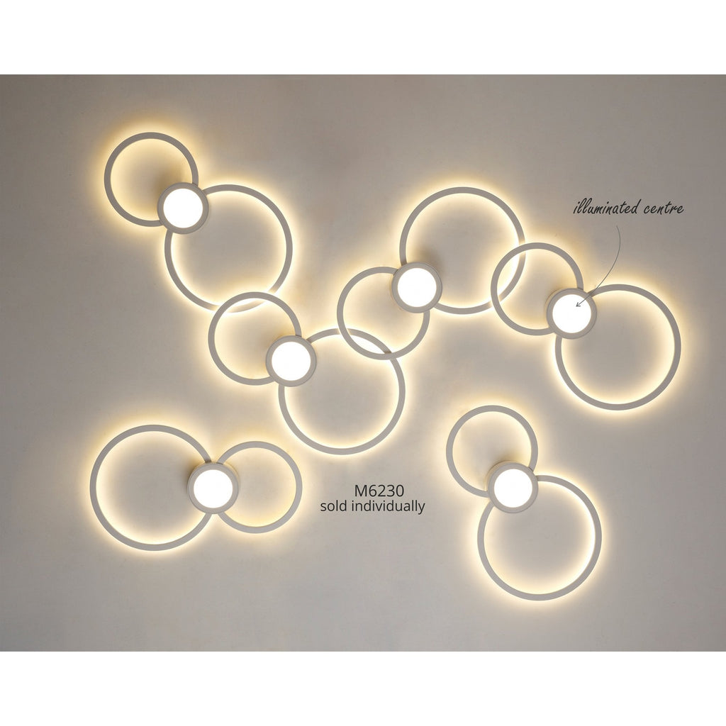 M6230 Mural Wall Lamp Circles 24W White