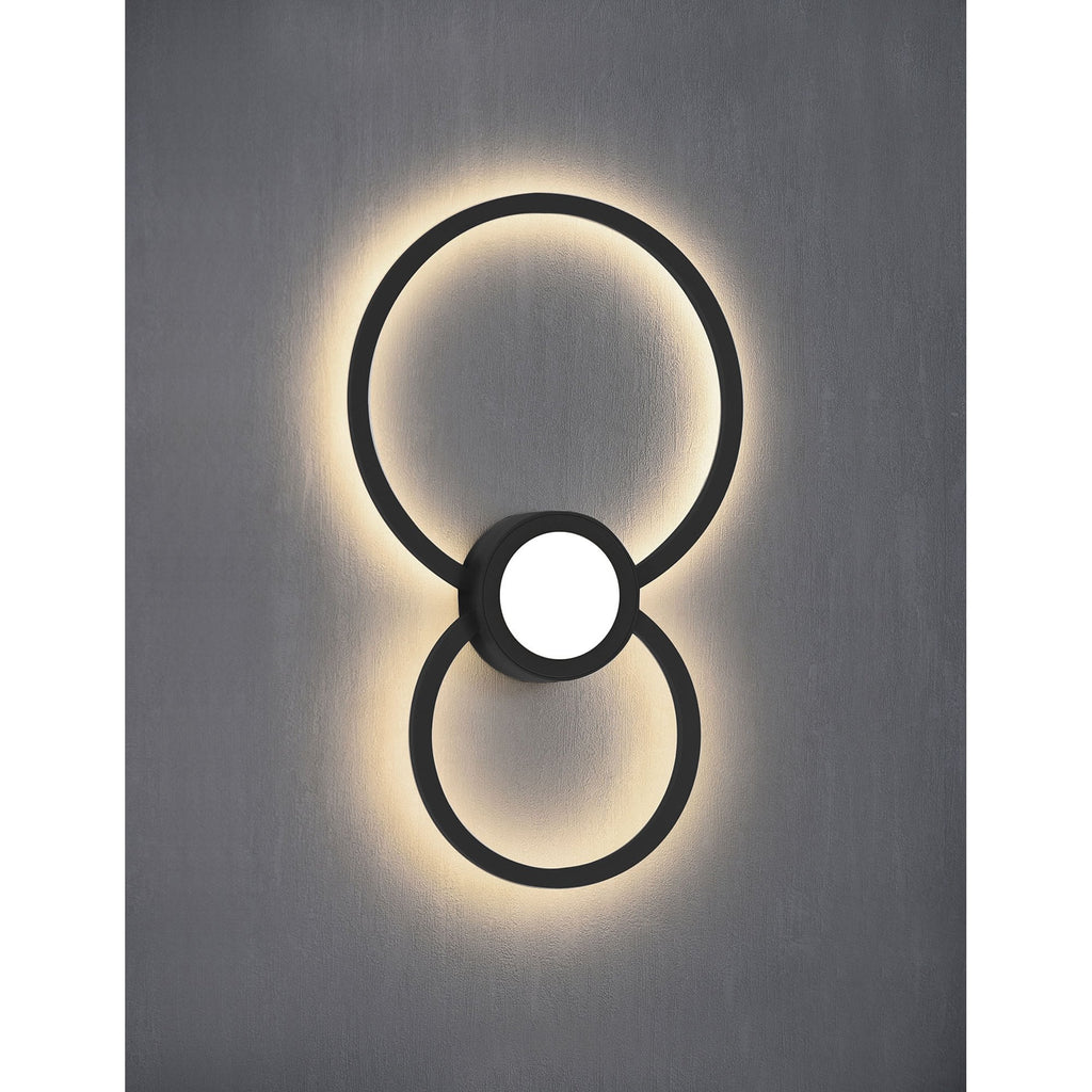 M7460 Mural Wall Lamp Circles 24W Matt Black