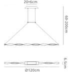 M6572 Madagascar Linear Pendant 33W LED Sand White