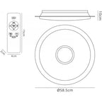 M3694 Maldivas 40W Tuneable White -6000K Dimmable Flush Fitting Remote Control