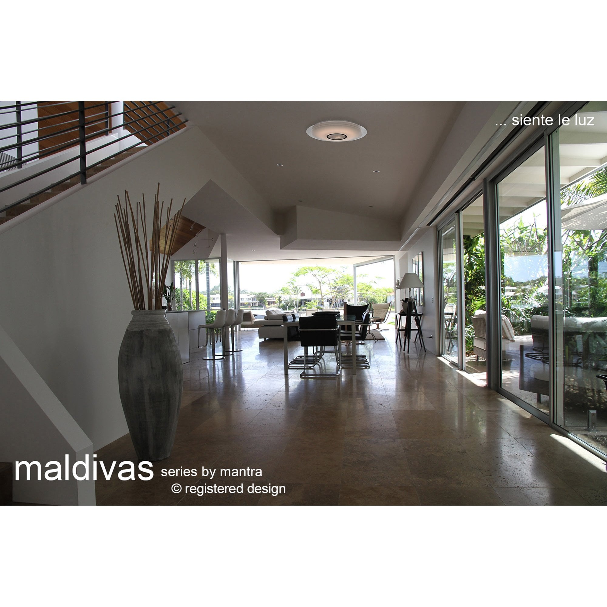 M3694 Maldivas 40W Tuneable White -6000K Dimmable Flush Fitting Remote Control