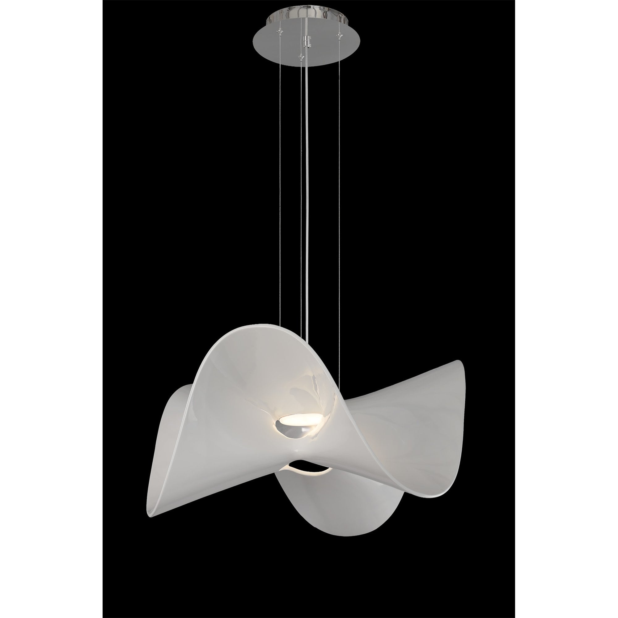 M5876 Manta Pendant 65cm Round 20W LED Chrome / White
