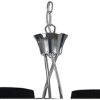 M1640/BS Mara Pendant 3 Light E14 Polished Chrome Black Shades