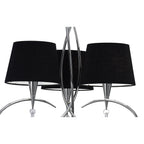 M1640/BS Mara Pendant 3 Light E14 Polished Chrome Black Shades