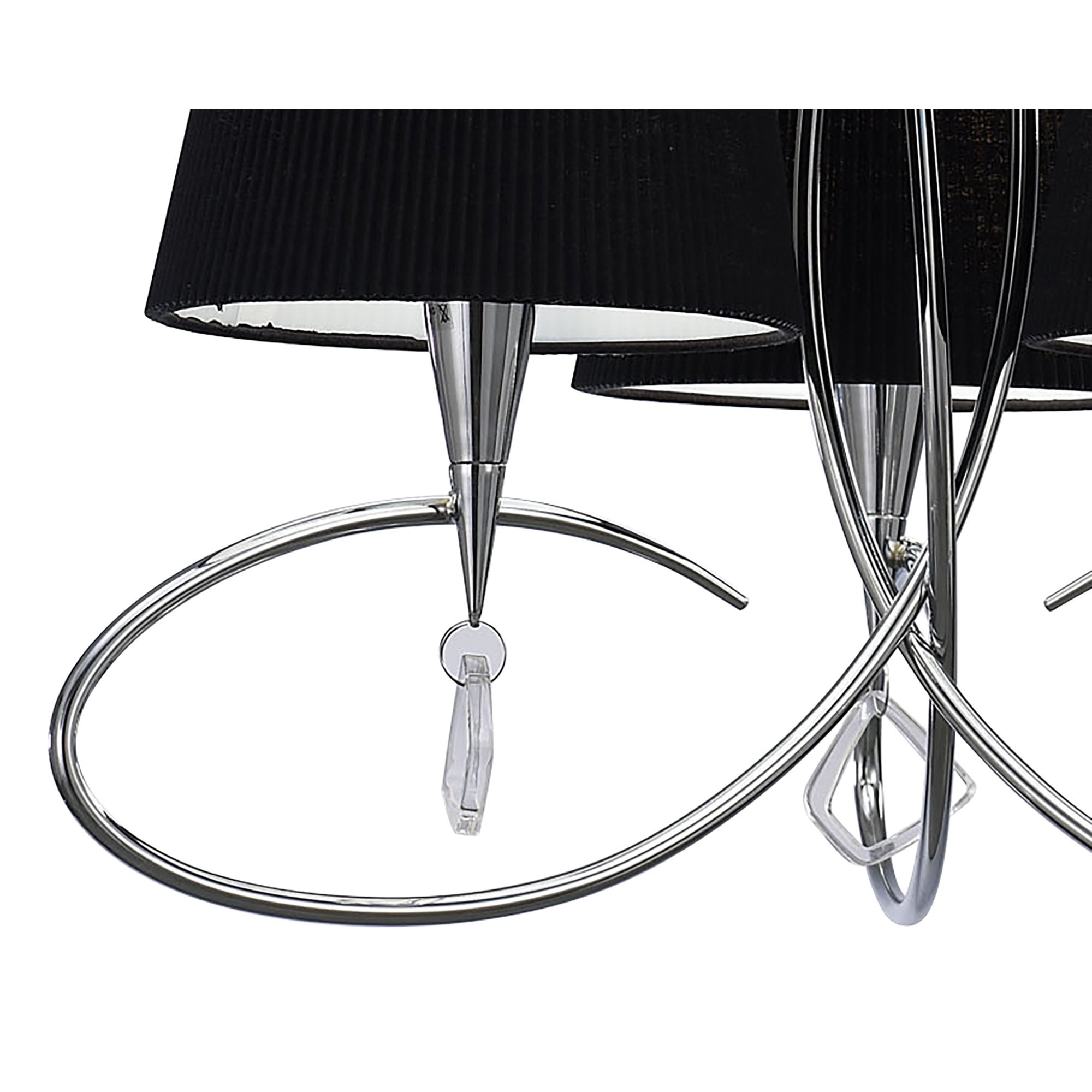 M1640/BS Mara Pendant 3 Light E14 Polished Chrome Black Shades