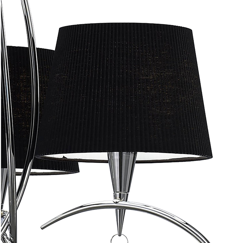M1640/BS Mara Pendant 3 Light E14 Polished Chrome Black Shades