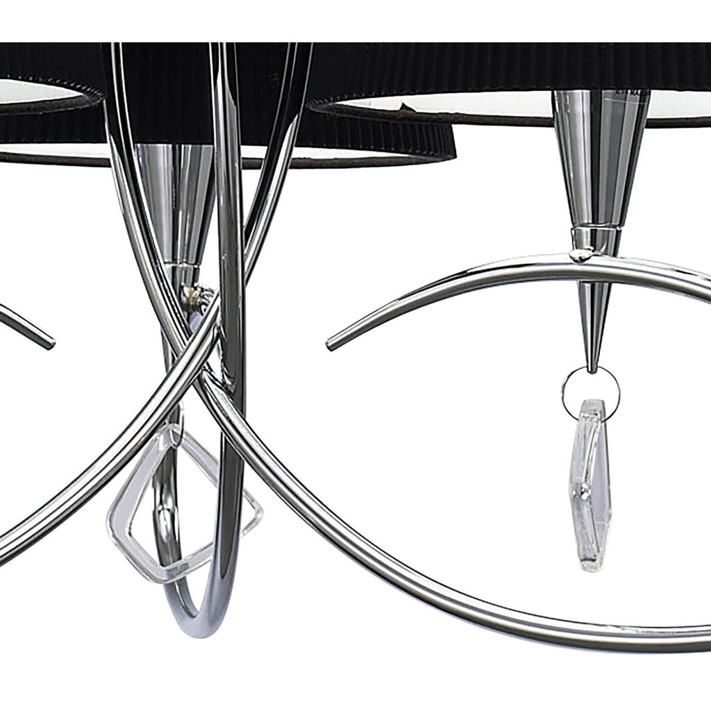 M1640/BS Mara Pendant 3 Light E14 Polished Chrome Black Shades