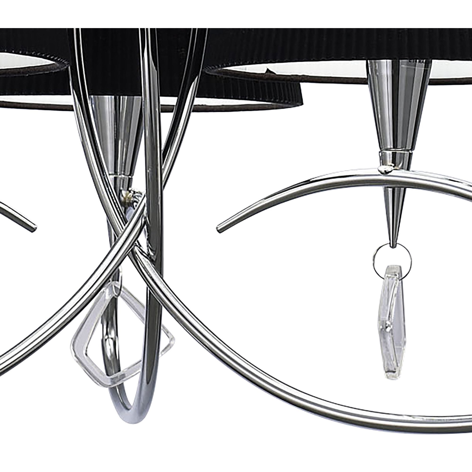 M1640/BS Mara Pendant 3 Light E14 Polished Chrome Black Shades