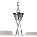 M1640 Mara Pendant 3 Light E14 Polished Chrome Ivory White Shades