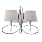 M1640 Mara Pendant 3 Light E14 Polished Chrome Ivory White Shades