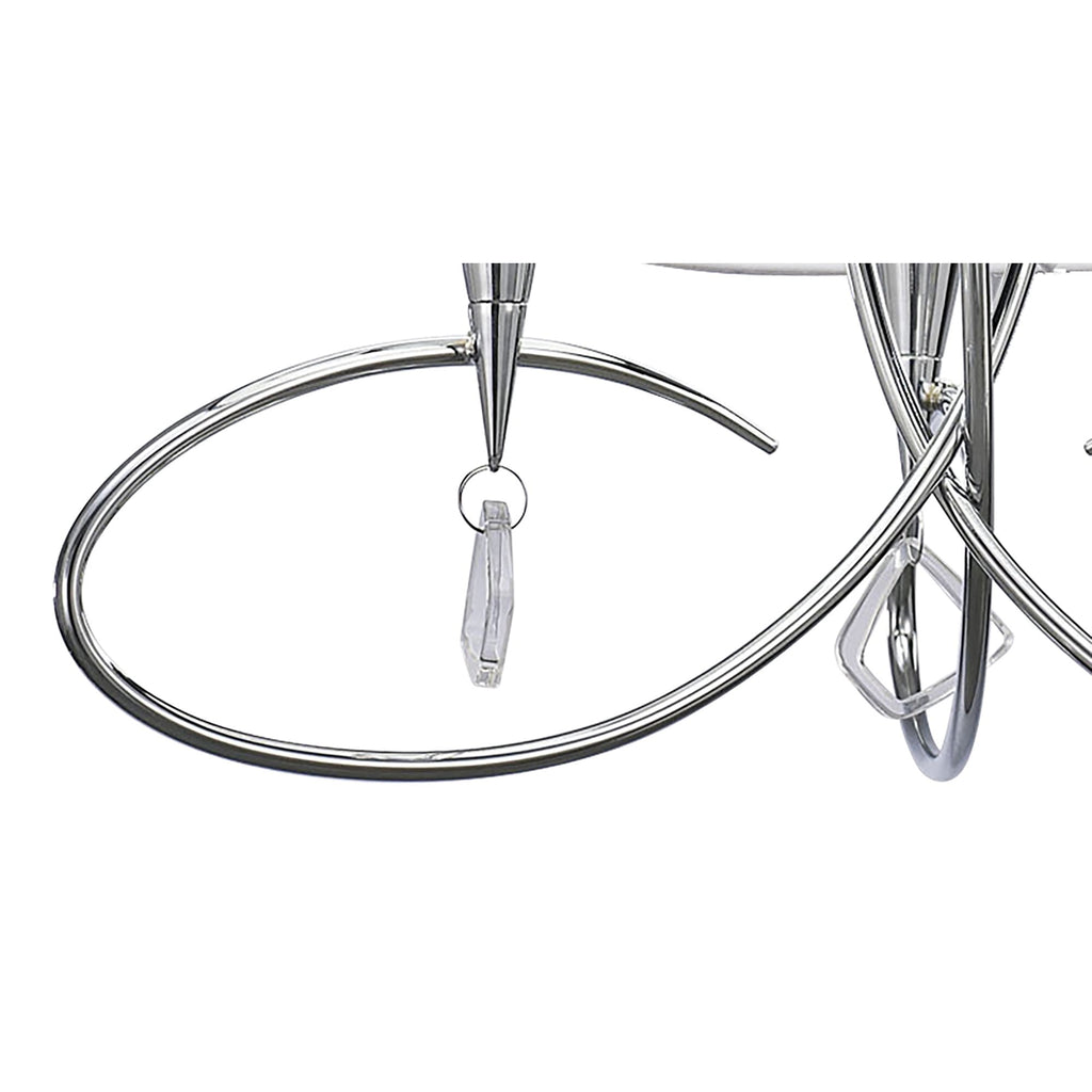 M1640 Mara Pendant 3 Light E14 Polished Chrome Ivory White Shades