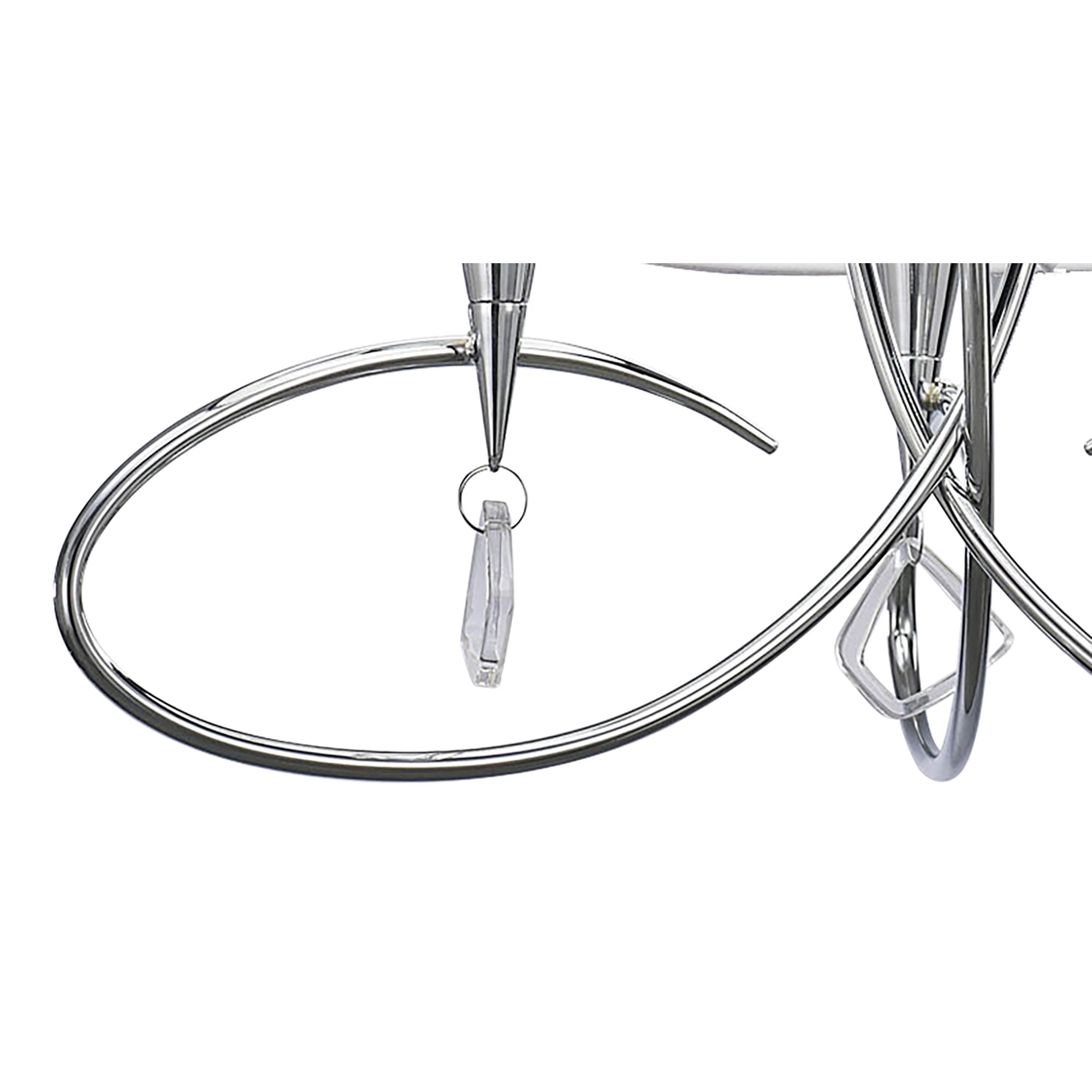 M1640 Mara Pendant 3 Light E14 Polished Chrome Ivory White Shades