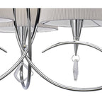 M1640 Mara Pendant 3 Light E14 Polished Chrome Ivory White Shades