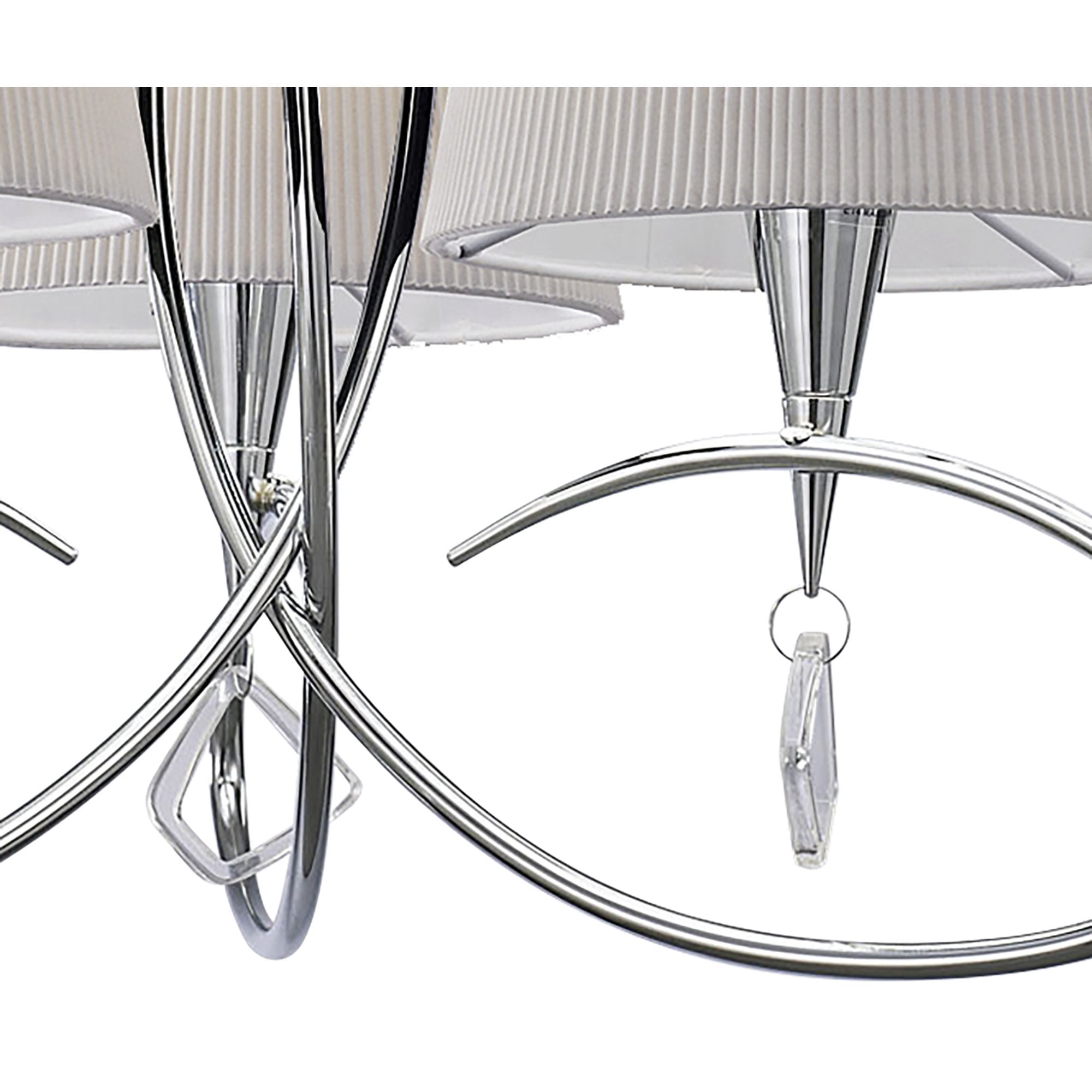 M1640 Mara Pendant 3 Light E14 Polished Chrome Ivory White Shades