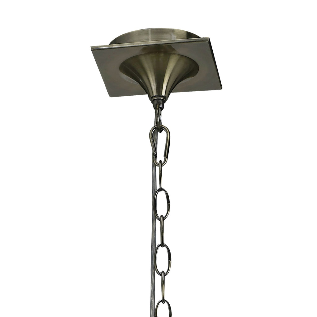 M1640AB Mara Pendant 3 Light E14 Antique Brass Ivory White Shades